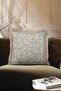 Elegant Bird Motif Fringed Pillowcase - Vintage Natural Rustic Blue Tasseled Cushion Cover - 4