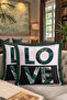 Tropical Leaf Fringe Pillowcase - Modern Pastel Black Green Tassel Throw Pillow Cover - 8