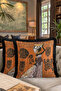Ethnic African Patterned Fringed Pillowcase - Bohemian Tribal Brown Orange Tassel Throw Pillow Cover - 8