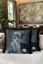 Avant-Garde Cat Portrait Fringed Pillowcase - Masked Figure Nostalgic Black Tassel Throw Pillow Cover - 6