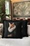 Baroque Portrait Art Luxury Fringed Pillowcase-Noble Fox Dark Green Tufted Throw Pillow Cover - 6