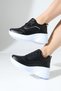 Women's Casual Black Sneakers with Zip Detail, Sporty High Sole Available in Color Options - 6
