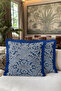 Baroque Chic Classic Luxury Fringed Pillowcase-Blue Elegant Modern Navy Tassel Throw Pillow Cover - 6