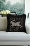 Magic Rabbit Motif Luxury Fringed Pillowcase-Floral Black Cream Bohemian Tassel Throw Pillow Case - 5