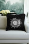Fringed Pillowcase with Sun and Moon Figures - Mystic Bohemian Black and White Tassel Throw Pillow Cover - 5