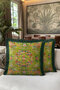 Baroque Floral Bird Motif Luxury Fringed Pillowcase-Flower Garden Pattern Tufted Throw Pillow Cover - 6