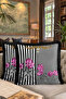 Luxury Baroque Striped Fringed Pillowcase - Floral Bohemian Black and White Tassel Throw Pillow Cover - 8