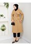Women's Belted and Zipper Detailed Trench Coat - 6