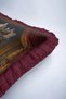 King Cat Themed Fringed Pillowcase - Majestic Cat Portrait Classic Burgundy Tassel Throw Pillow Cover - 7