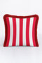 Striped Red Fringed Pillowcase - Vibrant Retro Style Red and White Tassel Throw Pillow Cover - 2