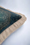 Luxury Mandala Fringed Pillowcase - Authentic Bohemian Green Gold Color Tassel Throw Pillow Cover - 7