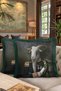 Baroque Noble Goat Luxury Fringed Pillowcase-Portrait Animal Figure Retro Tassels Throw Pillow Cover - 8