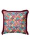 Luxury Palace Motif Fringed Pillowcase - Traditional Bohemian Purple Yellow Tassel Throw Pillow Cover - 4