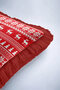 Deer Snowflake Fringed Pillowcase-Winter Themed Scandinavian Red White Tassel Throw Pillow Cover - 7