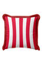 Striped Red Fringed Pillowcase - Vibrant Retro Style Red and White Tassel Throw Pillow Cover - 5