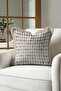 Vintage Diamond Checkered Fringed Pillowcase - Retro Pastel Ecru Tassel Throw Pillow Cover