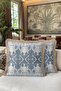 Elegant Chic Blue Geometric Luxury Fringed Pillowcase-Two Tone Texture Modern Beige Tufted Throw Pillow Cover - 6