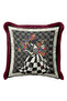 Victorian Style Fringed Pillowcase - Artistic Women's Black White Burgundy Tassel Throw Pillow Cover - 4