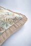 Pastel Botanical Garden Fringed Pillowcase - Elegant Bohemian Green Beige Tassel Throw Pillow Cover - 7