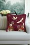 Japanese Crane Motif Fringed Pillowcase - Traditional Bohemian Burgundy Cream Tasseled Cushion Cover - 4