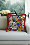 Pop Art Colorful Fringed Pillowcase - Comic Book Themed Retro Red Tassel Throw Pillow Cover