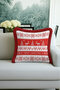 Merry Christmas Motif Fringed Pillowcase - Xmas Red White Tassel Throw Pillow Cover - 2