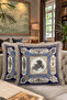 Baroque Luxury Fringed Pillowcase - Retro Car Themed Classic Navy Blue Tassel Throw Pillow Cover - 8