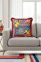 Italian-Inspired Colorful Luxury Fringed Pillowcase-Lemon Floral Pattern Retro Tassel Throw Pillow Cover