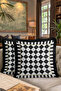 Luxury Geometric Fringe Pillowcase - Monochrome Modern Gold Color Tassel Throw Pillow Cover - 8
