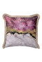 Luxury Marble Effect Fringed Pillowcase - Unusual Bohemian Purple Gold Color Tassel Throw Pillow Cover - 5