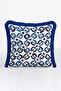 Iconic Geometric Motif Fringed Pillowcase - Mediterranean Theme Navy Blue Tassel Throw Pillow Cover