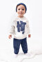 Hi Printed Beret Off-Shoulder Oversized Seasonal Baby Boy Suit - 2