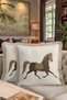 Noble Horse Figured Fringed Pillowcase - Elegant Ethnic Vintage Rustic Tassel Throw Pillow Cover - 8