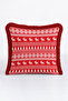 Deer Snowflake Fringed Pillowcase-Winter Themed Scandinavian Red White Tassel Throw Pillow Cover - 2