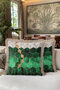 Emerald Geometric Gold Color Fringed Pillowcase - Modern Green White Tufted Throw Pillow Cover - 6