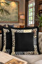 Safari Patchwork Fringed Pillowcase-Luxury African Bohemian Black Gold Colorful Tassels Throw Pillow Cover - 8