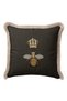 Royal Bee Motif Fringed Pillowcase - Luxury Vintage Gold Color Bohemian Tassel Throw Pillow Cover - 3