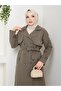 Women's Belted and Zipper Detailed Trench Coat - 4