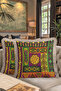 Ethnic Patterned Fringed Pillowcase - Bohemian Colorful Orange Yellow Purple Tassel Throw Pillow Cover - 8