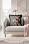 Luxury Striped Floral Fringe Pillowcase - Elegant Bohemian Black Purple Tassel Throw Pillow Cover - 3