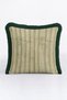Elegant Striped Horse Motif Fringed Pillowcase-Classic Vintage Green Edged Tassel Throw Pillow Cover - 3