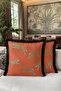 Luxury Safari Themed Fringed Pillowcase - Wild Chic Bohemian Orange Black Tassel Throw Pillow Cover - 6