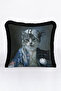Avant-Garde Cat Portrait Fringed Pillowcase - Masked Figure Nostalgic Black Tassel Throw Pillow Cover - 4