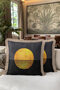 Sunrise on Black Background Fringed Pillowcase - Minimal Anthracite Black Gold Tassel Throw Pillow Cover - 6
