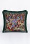 Elegant Bird Flower Garden Fringed Pillowcase-Green Red Blue Bohemian Tassels Throw Pillow Cover