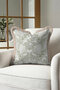 Elegant Floral Fringed Pillowcase - Vintage Botanical Nostalgic Green Beige Tassel Throw Pillow Cover