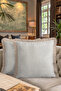 Geometric Elegant Luxury Fringed Pillowcase-Cream Beige Modern Gold Color Tassels Throw Pillow Cover - 8