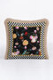 Baroque Floral Fringed Pillowcase - Luxury Bohemian Black Gold Color Tassel Throw Pillow Cover - 5