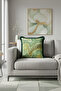 Jade Stone Effect Fringed Pillowcase - Luxury Bohemian Green Gold Color Tassel Throw Pillow Cover