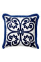 Elegant Palace-Inspired Fringed Pillowcase-Blue White Mediterranean Modern Tassel Throw Pillow Cover - 3